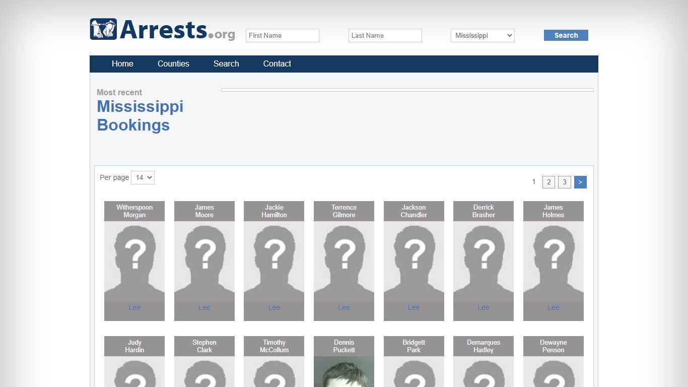 Mississippi Arrests and Inmate Search